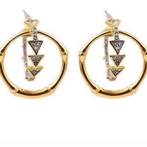 ALEXIS BITTAR • Bamboo Crystal Double Hoop Earrings
